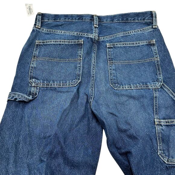 Old Navy Carpenter Style Jeans Utility Pocket Baggy Fit Boys Size 18 Blue NWT - Picture 3 of 5